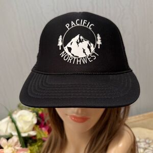 Pacific Northwest PNW Mesh Snapback Trucker Cap Hat Outdoor Black Unisex OSFM